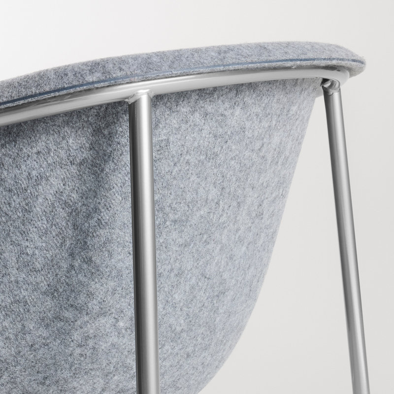 Past Life Upholstered Arm Chair, Silver, Light Gray