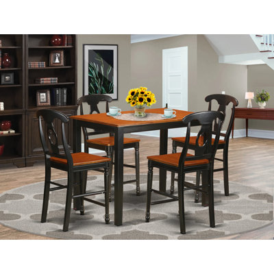 Socha Counter Height Rubberwood Solid Wood Dining Set by Charlton Home