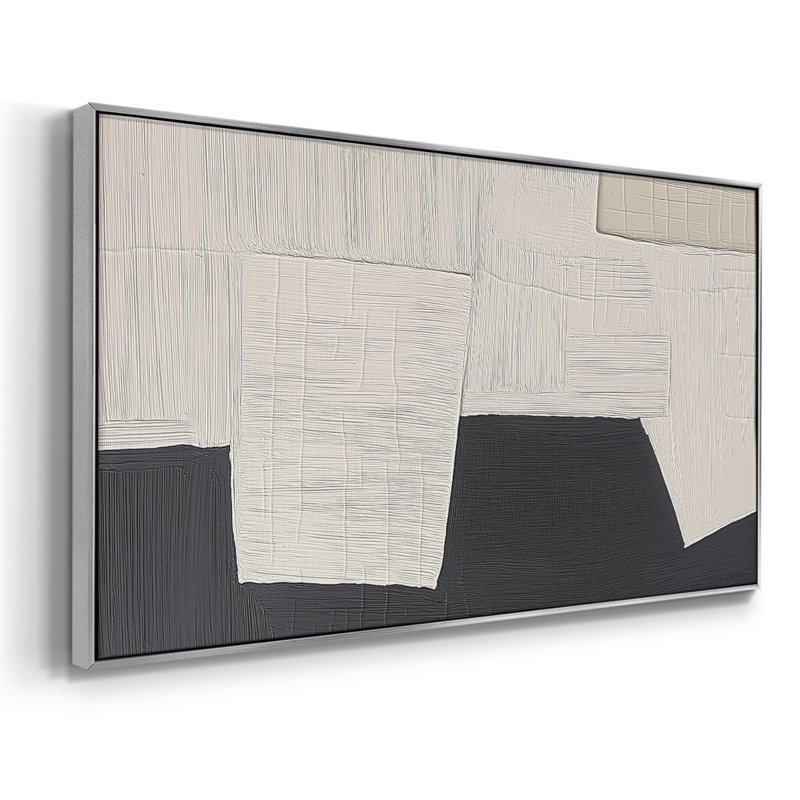 Série abstraite - DCLXVII - Toile tendue avec châssis encadré - Prêt à être accroché, H 21 po x l 41 po, Noyer