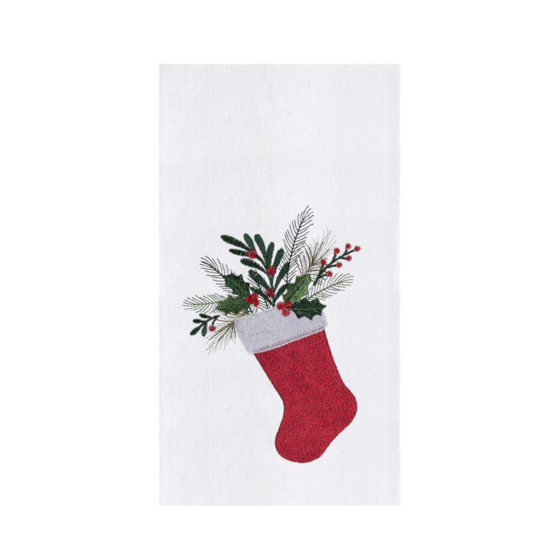 Stocking Holly Festive Kitchen Christmas Towel