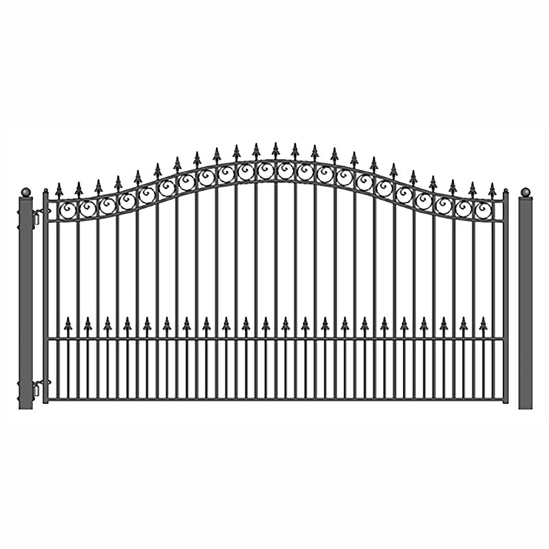 Steel Single Swing Driveway Gate - PRAGUE Style, 72'' H x 192'' W x 1.58" D