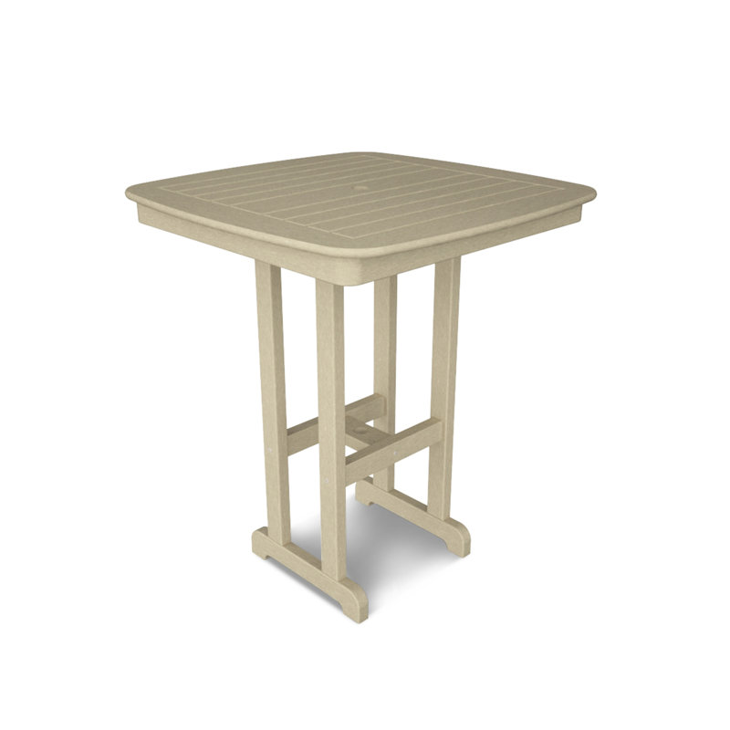 POLYWOOD Nautical 31" Counter Table, Sand, 37"H x 31"W x 31"D