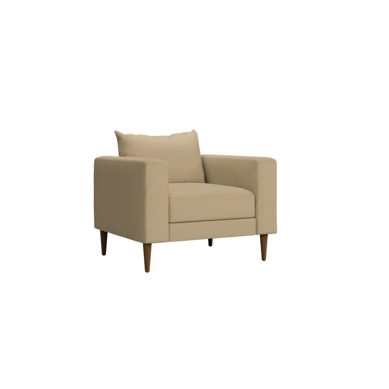 Fauteuil club Essential, Mélange de sable et de chanvre, Marron foncé
