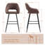 Faux Leather Upholstered Bar Stools with Armrests and Cut‑Out Backrest-1342544535