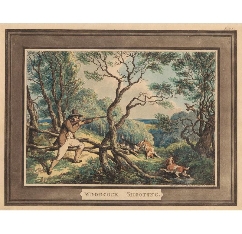 «Woodcock Shoot» par Samuel Howitt, reproduction d'art sur toile tendue, H 48 po x l 33 po