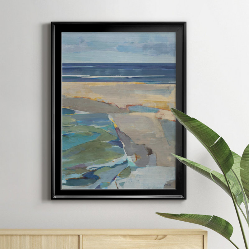 " BREAKWATER II " Painting Print, Black , 22.5" H x 30.5" W x 1.5" D
