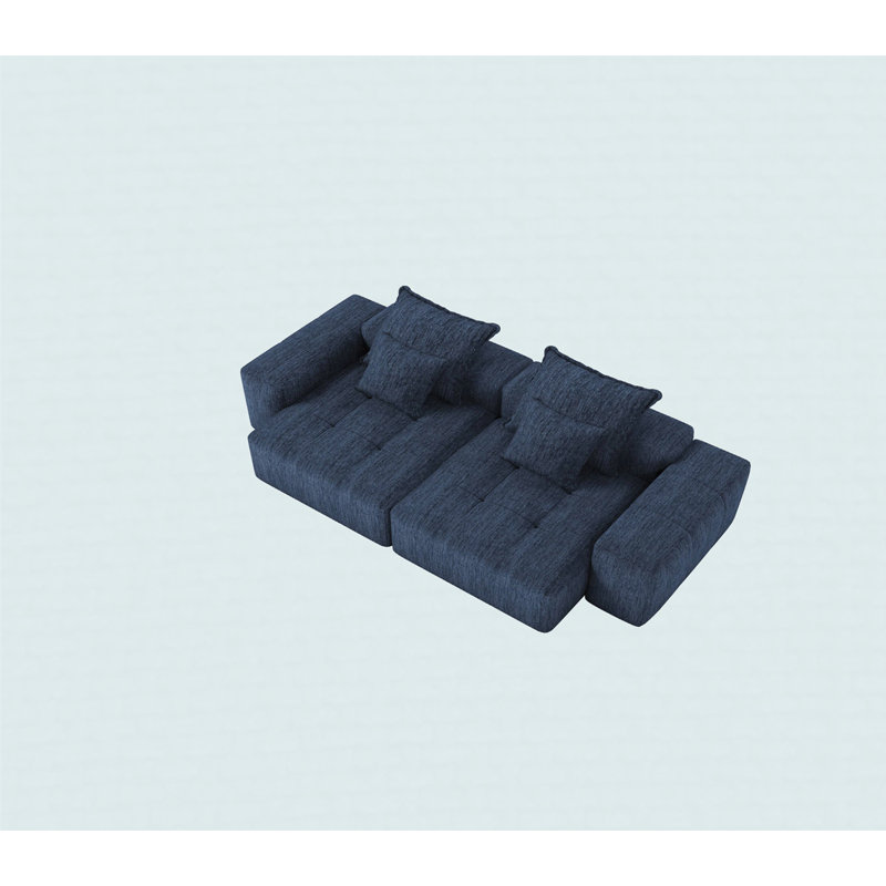 Canapé modulaire surdimensionné Boneless, Bleu