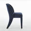 Chaise de salle à manger en chenille bleu foncé avec dossier évidé, ensemble de 2 Convient aux cuisines de restaurant-26620298