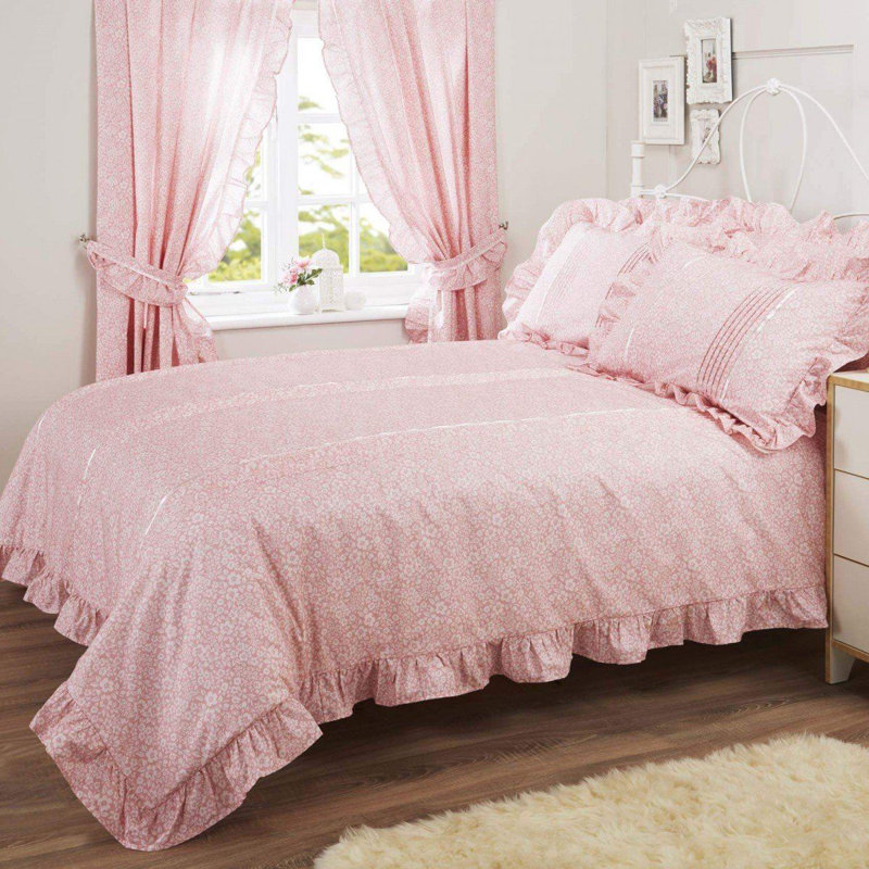 Simkins Cotton Blend Floral Duvet Cover Set with Pillowcases Included, Rose, Kingsize - 2 Standard Pillowcases