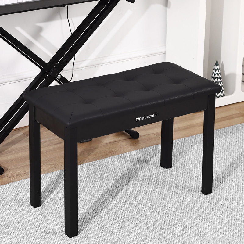 Faux Leather Upholstered Storage Bench, Black