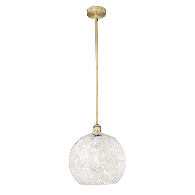 Luminaire suspendu 1 lumière Ivana, H 16,13 po x l 13,75 po x P 13,75 po, Laiton brossé