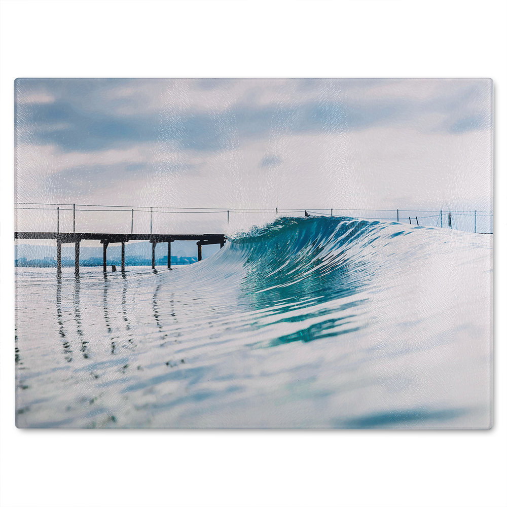 Ocean ideal wave in ocean. Breaking waves Designer Glass Chopping Board