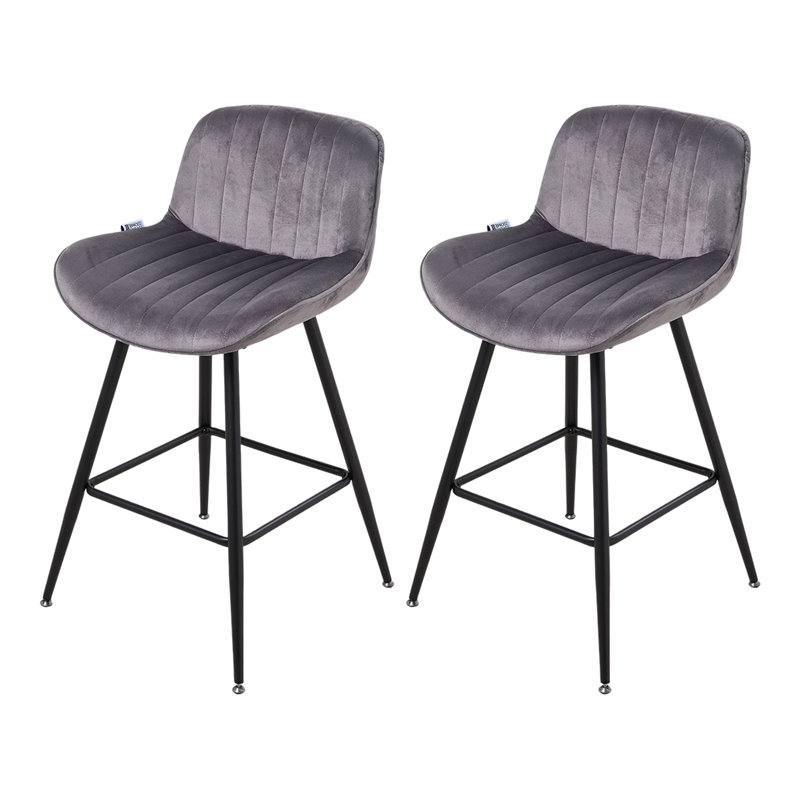 Upholstered Counter Stool, Grey