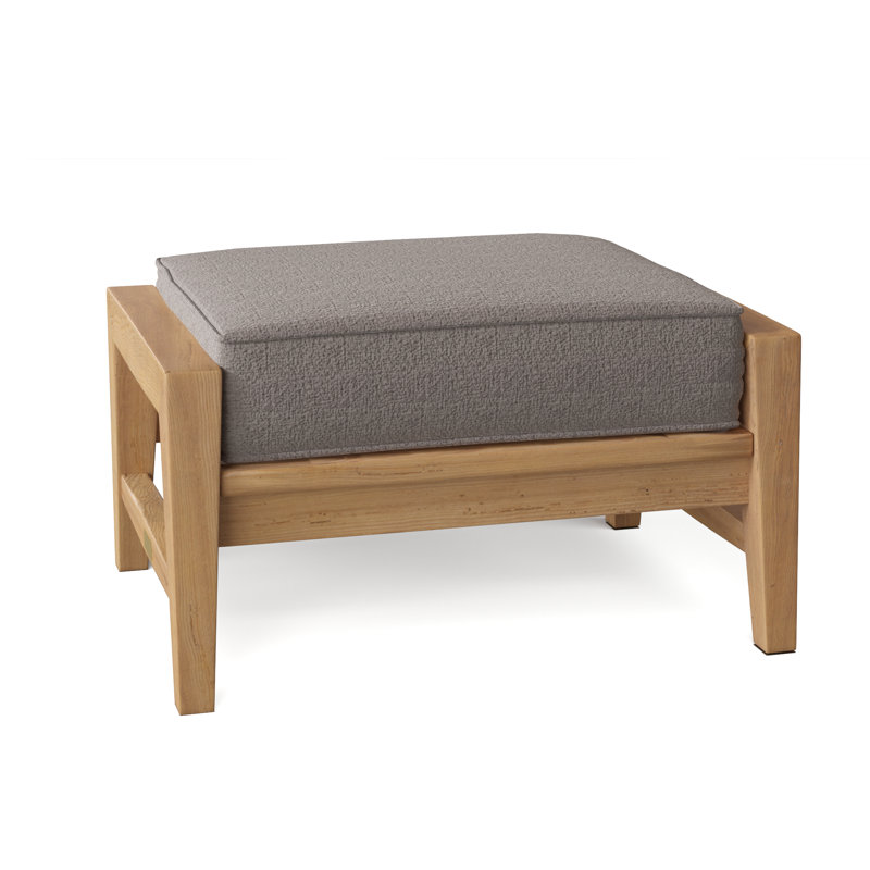 Amalfi Outdoor Teak Ottoman, Ash