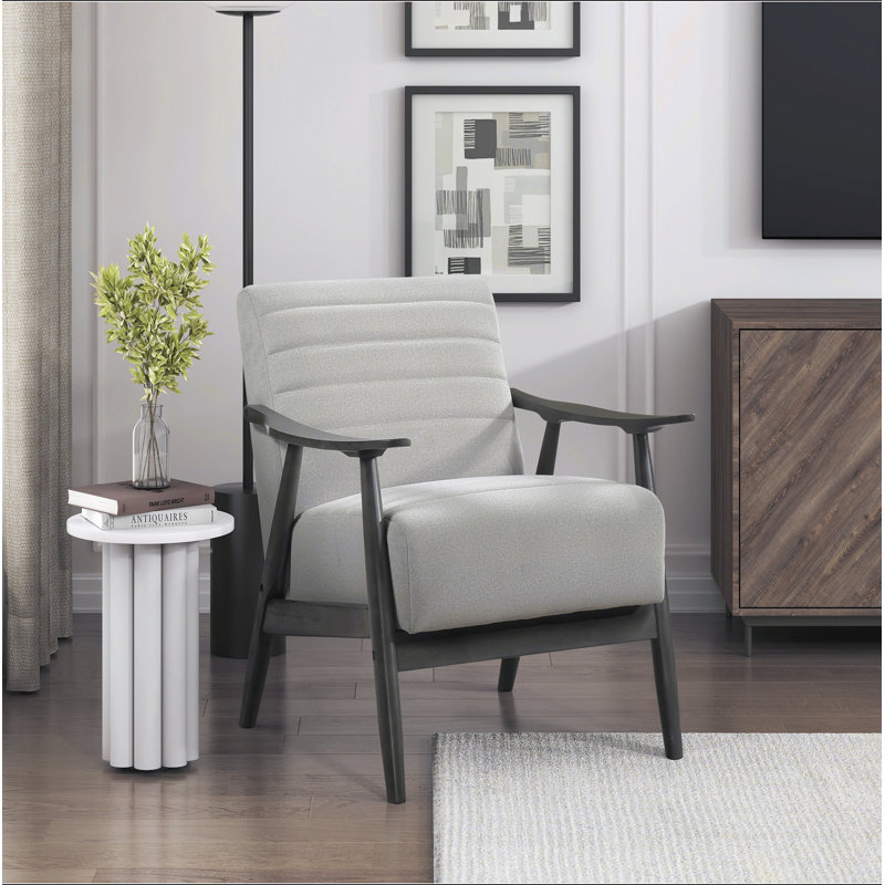 Fauteuil long en velours 31,5 po Longbons, Velours blanc