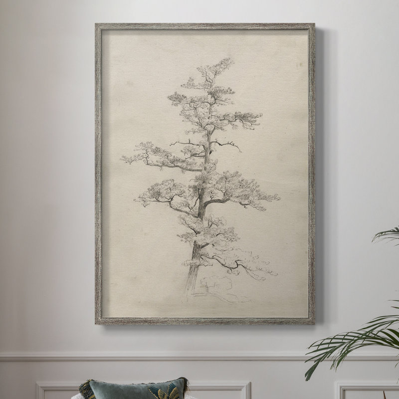Croquis rétro C, reproduction encadrée - bois massif