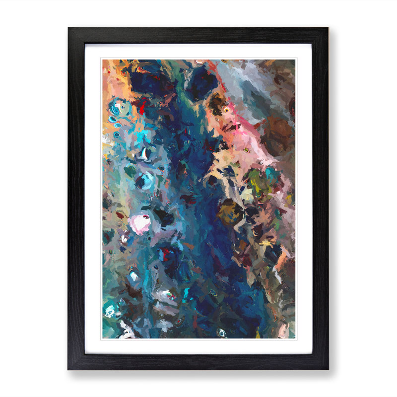 Beauty Of Nature Abstract - Single Picture Frame Painting, 34cm H x 25cm W x 2cm D, Black Framed