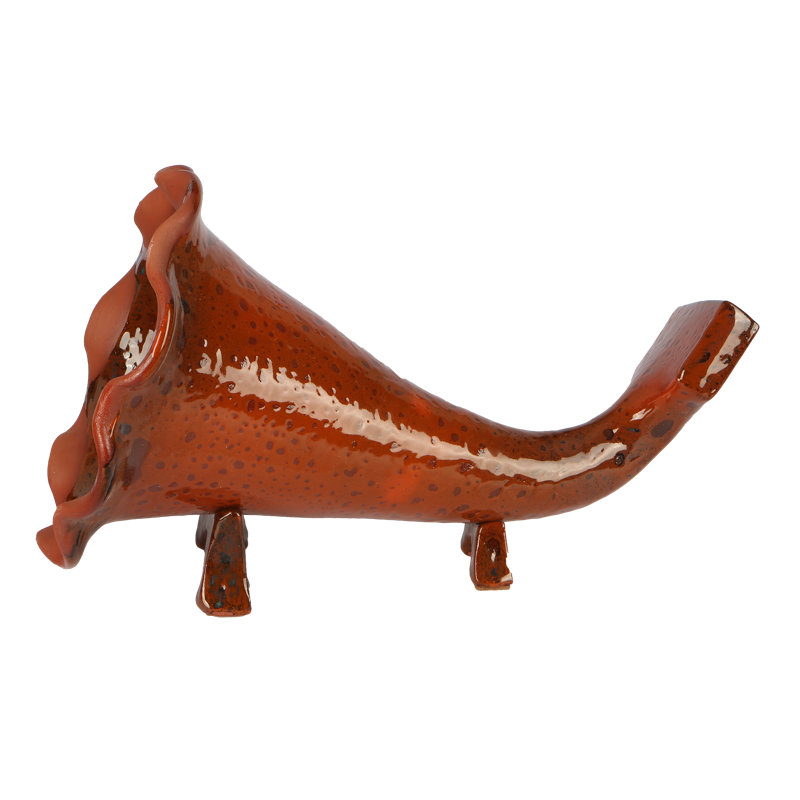 Amplificateur de téléphone en forme de Gramophone en céramique fait à la main Clayspire, Ambre d'automne