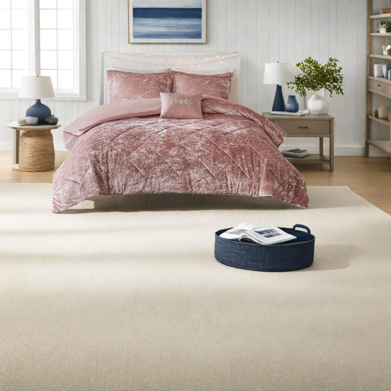 Ensembles de literie luxueux en velours rosé, style moderne pour le confort de la maison