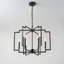 Lustre géométrique en fer noir 6 lumières E12, chaîne réglable à intensité variable de 60 po, homologué UL