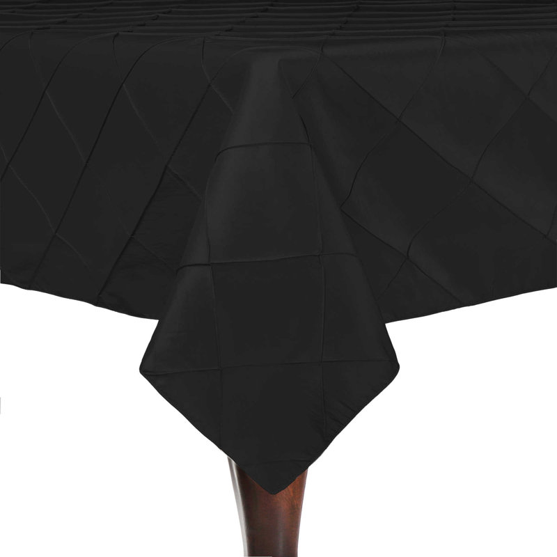 Everly Quinn Embroidered Pintuck Taffeta Tablecloth, 1, 60" W x 84" L