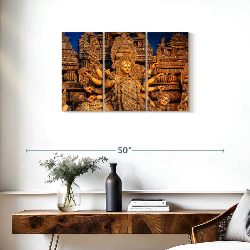 Adella Goddess Durga Sculpture, 20" H x 33" W