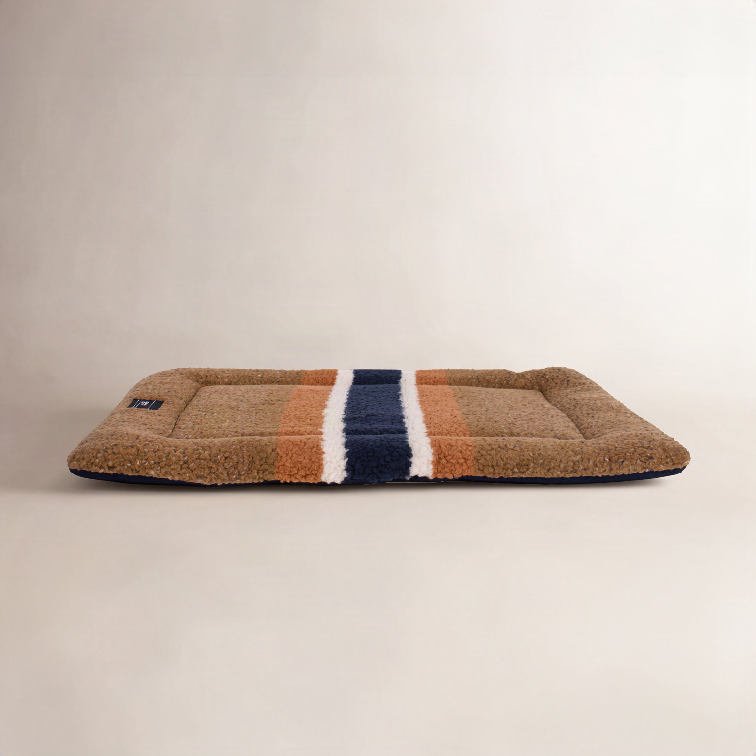 Striped Pet Comfort Cushion, Small (30" W x 23" D x 2" H), Brown