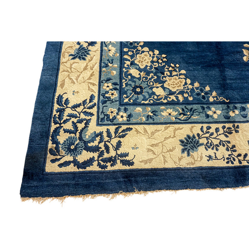 Antique Large Peking Chinese Medallion Knotted Rug