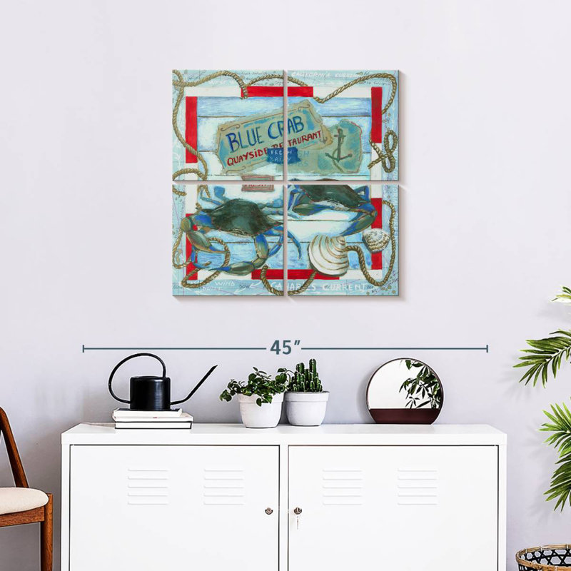 Yarlin Quayside Blue Crab, 26" H x 26" W