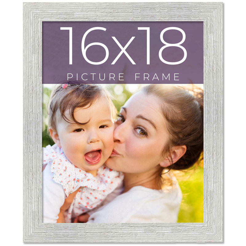 Cadre photo en bois massif Matiza, Blanc, 16 po x 18 po