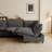 5-piece Upholstered Sectional Couch With Fabric, Heating Seat & Power Recliner-126304527
