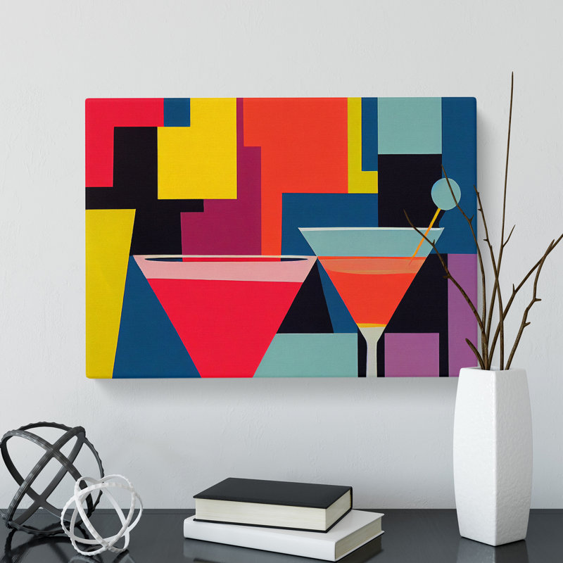 Retro Cocktail Art Vol.4 - Wrapped Canvas, 50cm H x 76cm W x 3cm D