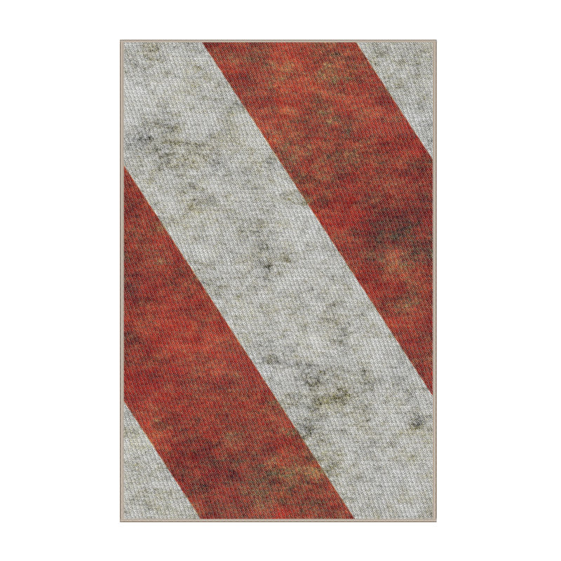 Laine tissée à la machine et polyester brun/gris Tapis décoratif, Rectangle 7 pi x 10 pi