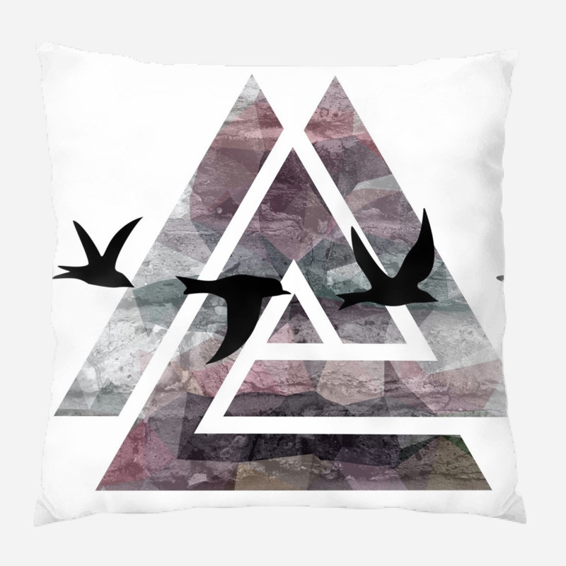 Birds Microsuede Reversible Throw Pillow