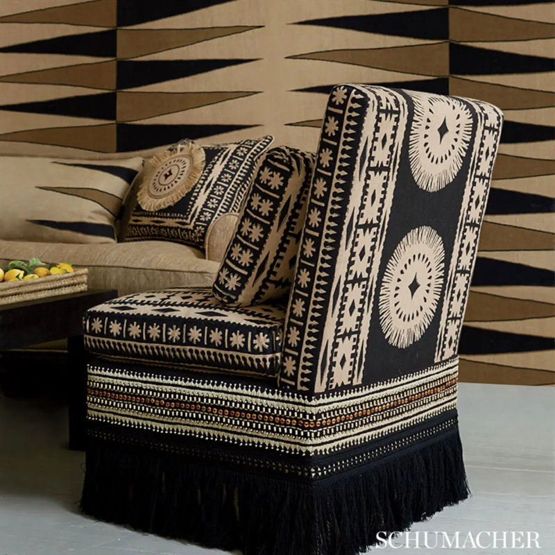 Ruban Schumacher x Mary McDonald Tonga, Noir lave