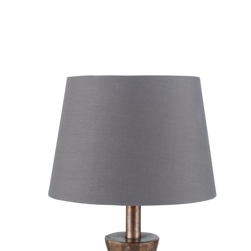13.8cm H Cotton Blend Empire Lamp Shade ( Screw On ), Steel Grey