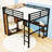 Metal Loft Bed with Wardrobe and Desk-96822141-96822137