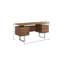 Bureau d'ordinateur 60 "à trois tiroirs brun et argent