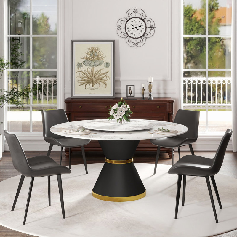 Ensemble de table de salle à manger 9 pièces, table de salle à manger avec base en acier au carbone, 8 chaises d'appoint