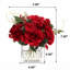Arrangement de fleurs artificielles roses dans un vase en verre avec de l'eau artificielle (rouge)-514225484