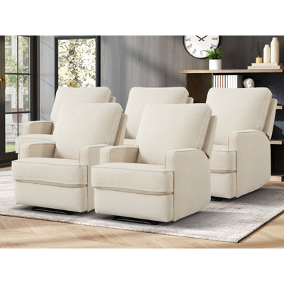 29.5" Wide Modern Refined Linen Upholstered Standard Manual Recliner