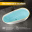 Baignoire profonde de 67 po, baignoire en acrylique antidérapante avec bonde chromée, baignoire ergonomique moderne pour salle de bain, facile à installer, perle-123208811