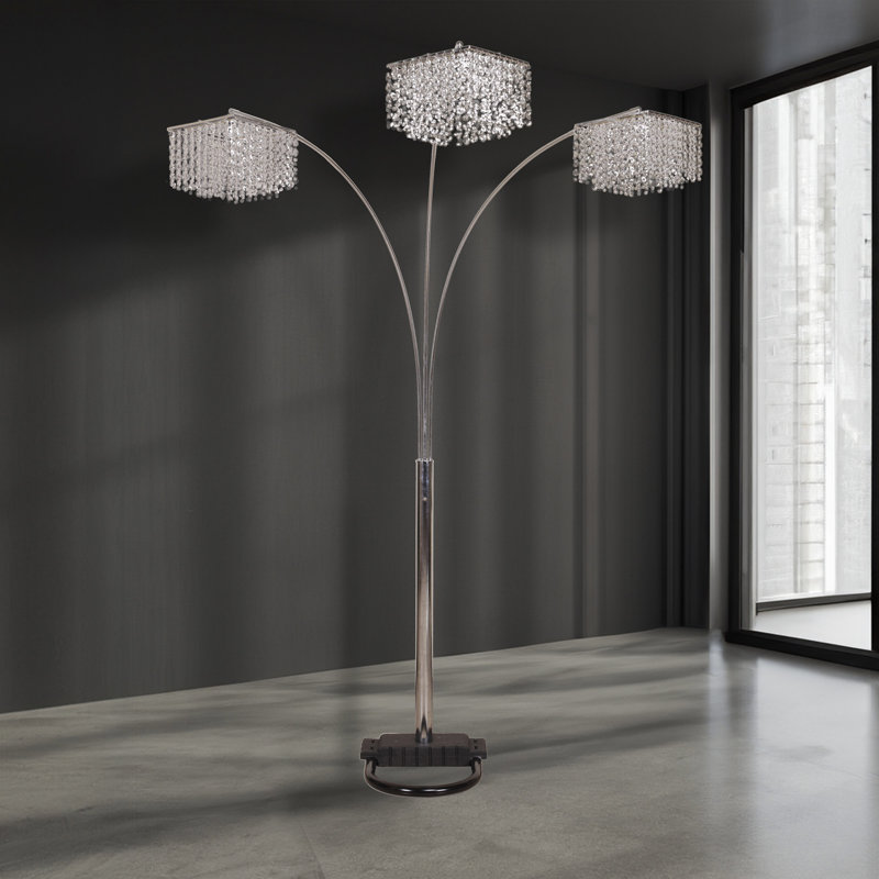 Modern Design Classic Luxury Multi-Head Floor Arc Lamp With Crystal-Like Accents For Elegant Living Rooms