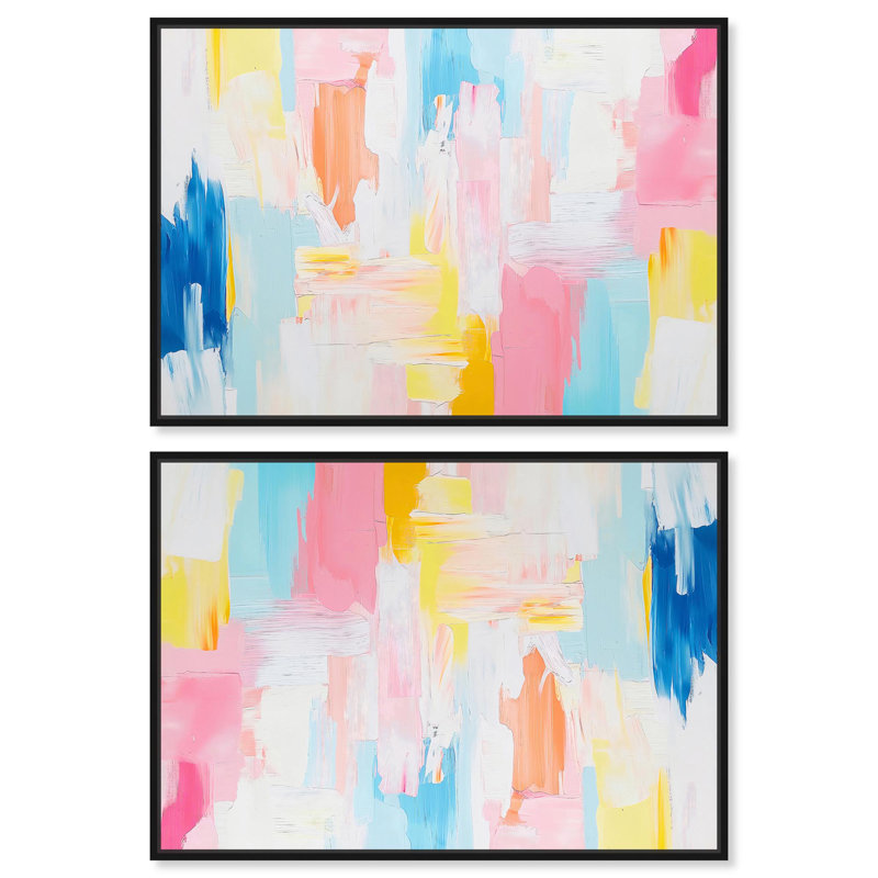 Toile colorée colorée «I Day» par Art Remedy, H 11 po x l 16 po, Cadre noir