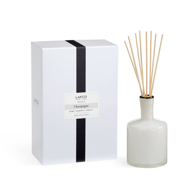 Reed Diffuser, Fresh Cut Gardenia, Green, 5.5" H x 3" W x 3" D