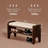 Modern Upholstered Entryway Bench with Wooden Frame and Lower Shoe Storage Shelf