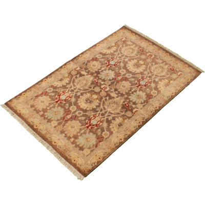 One-of-a-Kind 4'2" X 6' New Age Wool Area Rug in Dark Brown