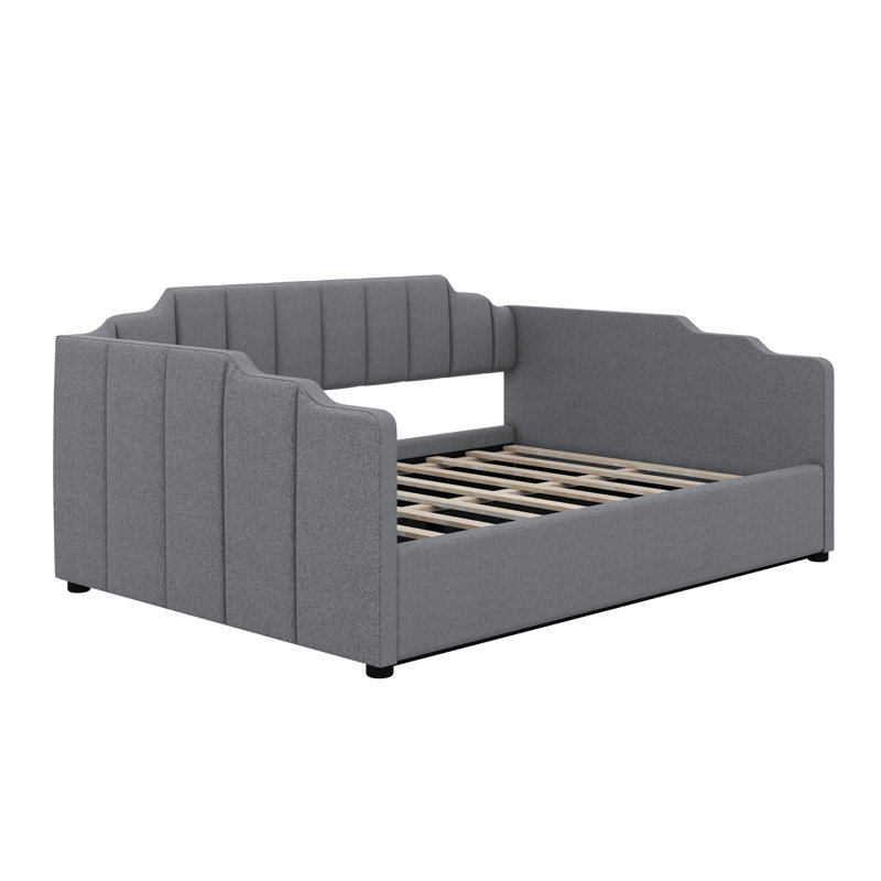 Upholstered Daybed With Underneath Storage, Full, Gray