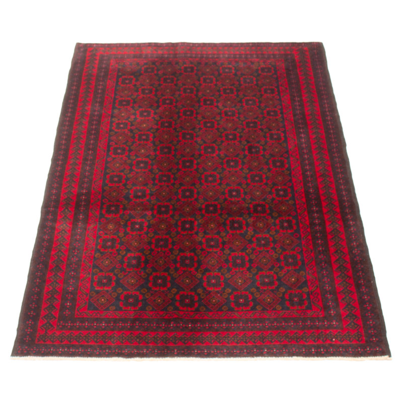 Tapis unique en laine noué à la main bleu foncé 4 pi 0 po x 6 pi 4 po Teimani