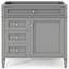 Meuble-lavabo 36 po sans lavabo, armoire moderne avec 2 tiroirs et tiroir basculant. , Cadre en bois massif. Gris, H 33 po x l 18 po. Tablette réglable, fonctions de rangement variées. Conception romaine exquise.-803122029-803122035